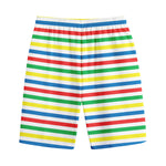 Colorful Striped Pattern Print Cotton Shorts