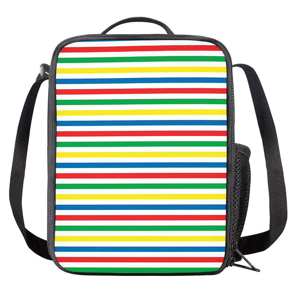 Colorful Striped Pattern Print Crossbody Lunch Bag