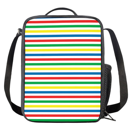 Colorful Striped Pattern Print Crossbody Lunch Bag