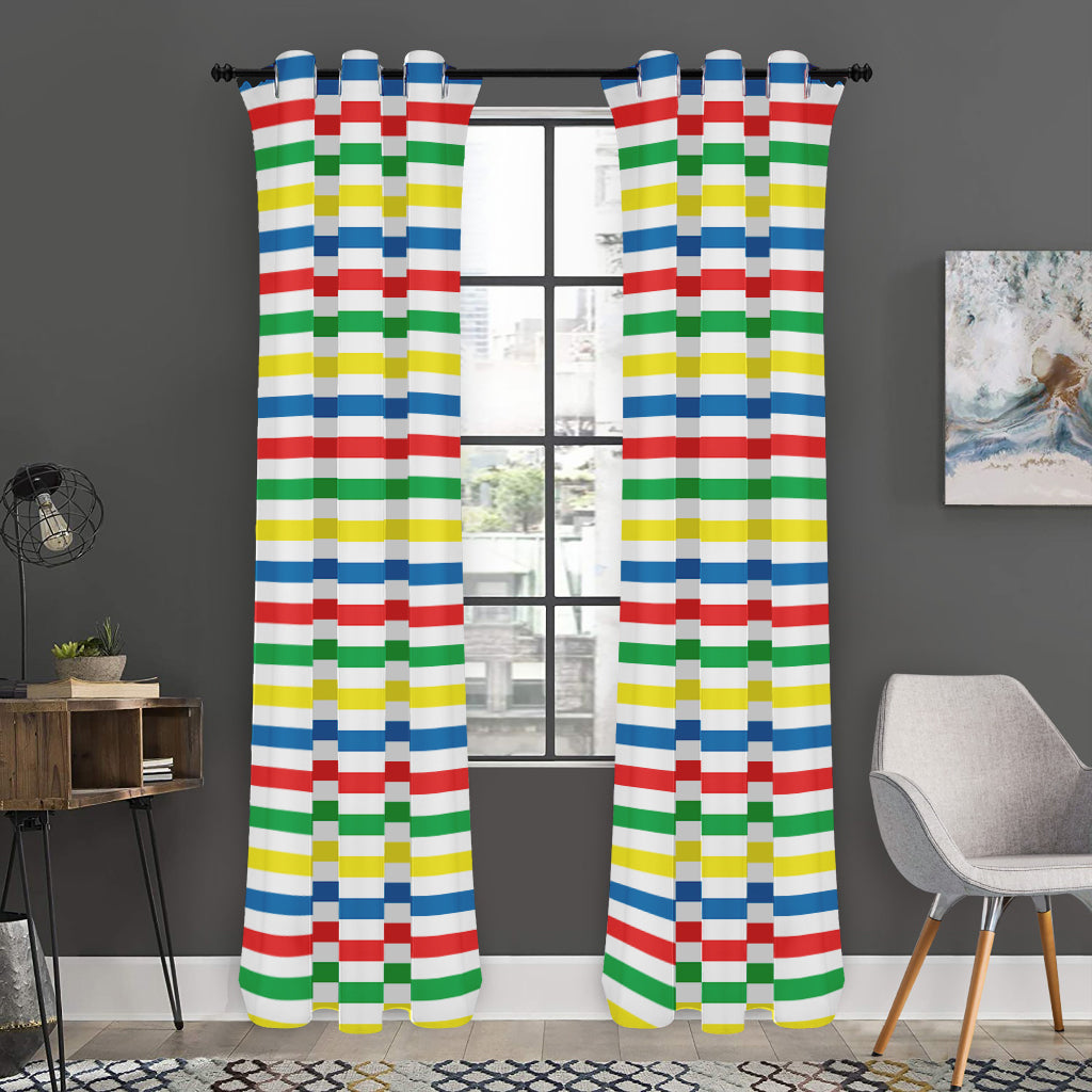 Colorful Striped Pattern Print Curtain