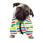 Colorful Striped Pattern Print Dog Zip Up Hoodie