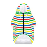 Colorful Striped Pattern Print Dog Zip Up Hoodie