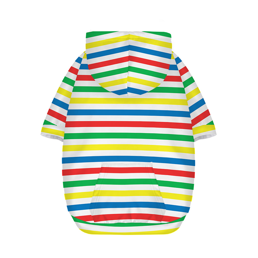 Colorful Striped Pattern Print Dog Zip Up Hoodie