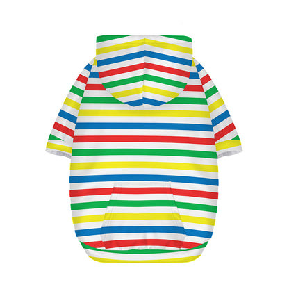 Colorful Striped Pattern Print Dog Zip Up Hoodie