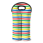 Colorful Striped Pattern Print Double Neoprene Wine Tote