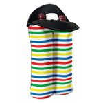 Colorful Striped Pattern Print Double Neoprene Wine Tote