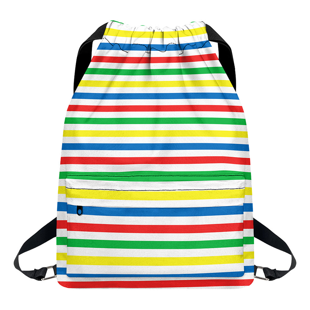 Colorful Striped Pattern Print Drawstring Backpack