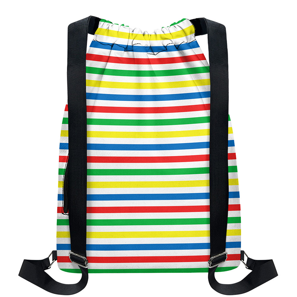 Colorful Striped Pattern Print Drawstring Backpack