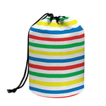 Colorful Striped Pattern Print Drawstring Makeup Bag