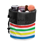 Colorful Striped Pattern Print Drawstring Makeup Bag