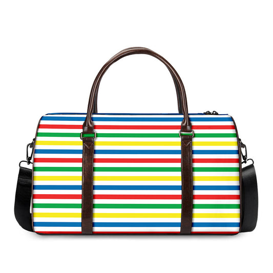 Colorful Striped Pattern Print Duffle Bag