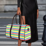 Colorful Striped Pattern Print Duffle Bag