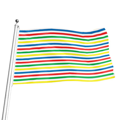 Colorful Striped Pattern Print Flag