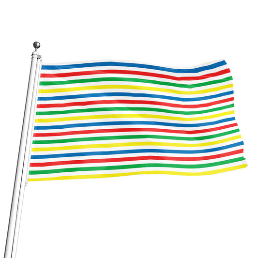 Colorful Striped Pattern Print Flag