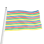 Colorful Striped Pattern Print Flag