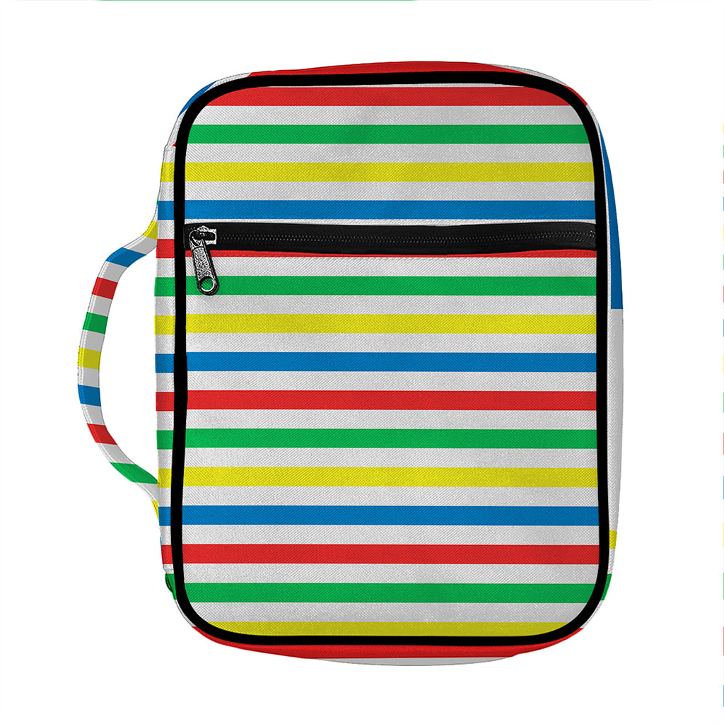Colorful Striped Pattern Print Front Pocket Bible Bag