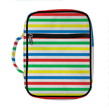 Colorful Striped Pattern Print Front Pocket Bible Bag