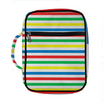 Colorful Striped Pattern Print Front Pocket Bible Bag