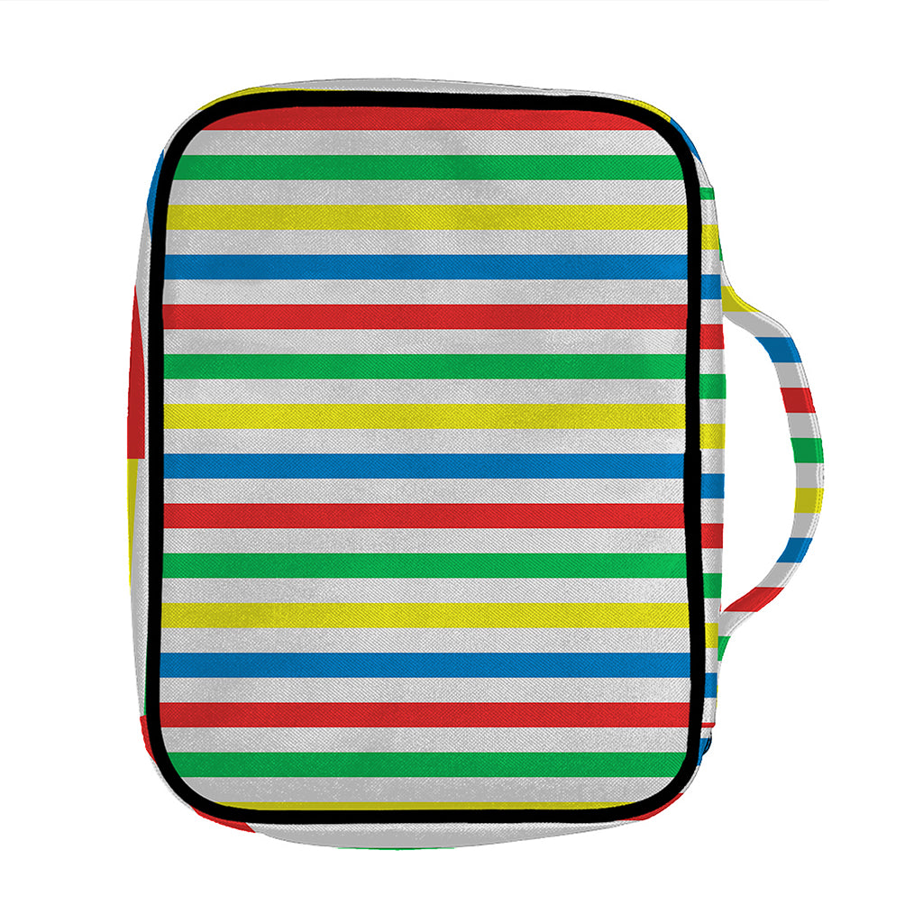 Colorful Striped Pattern Print Front Pocket Bible Bag