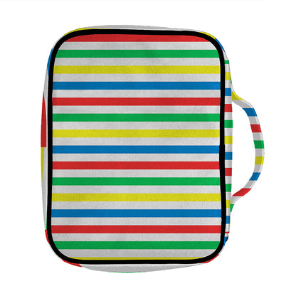 Colorful Striped Pattern Print Front Pocket Bible Bag