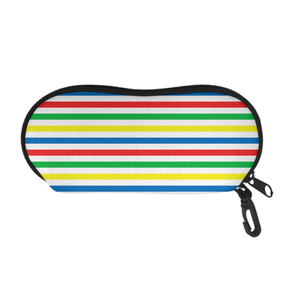 Colorful Striped Pattern Print Glasses Case