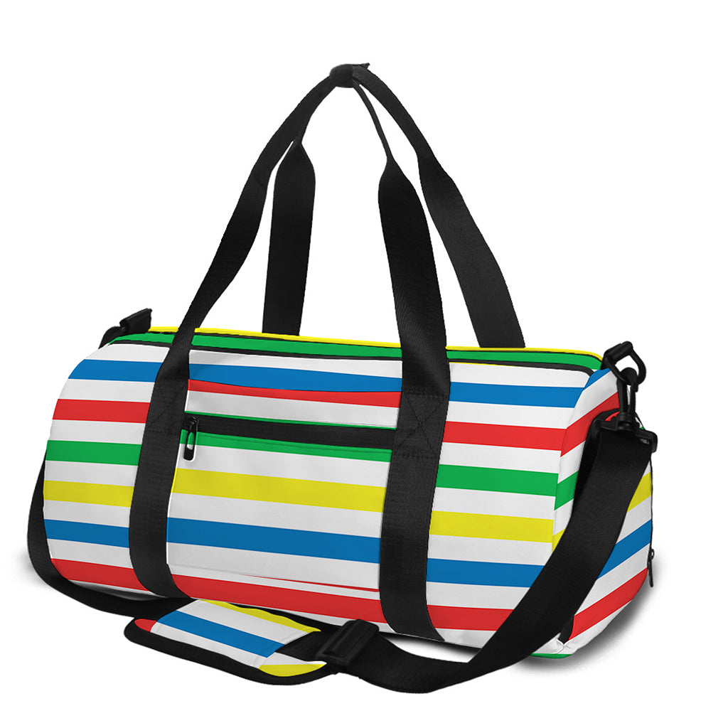 Colorful Striped Pattern Print Gym Bag