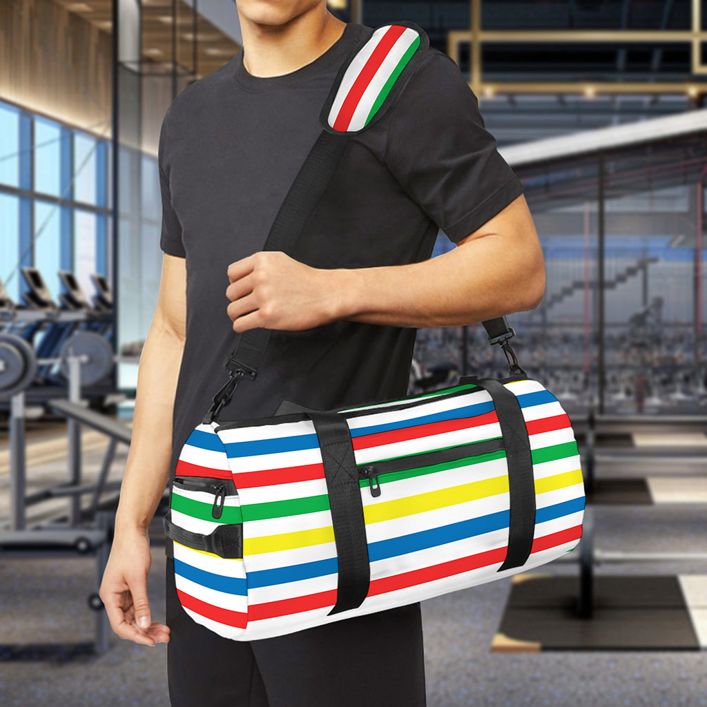 Colorful Striped Pattern Print Gym Bag