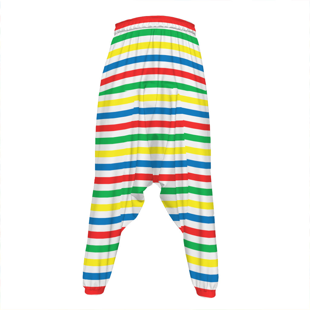 Colorful Striped Pattern Print Hammer Pants
