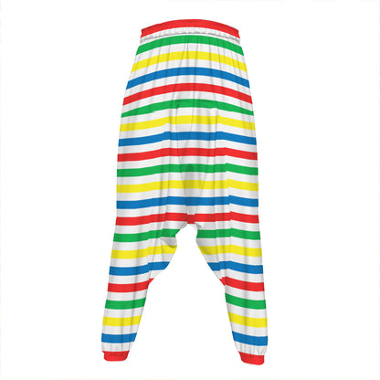 Colorful Striped Pattern Print Hammer Pants