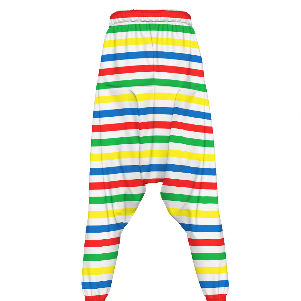 Colorful Striped Pattern Print Hammer Pants