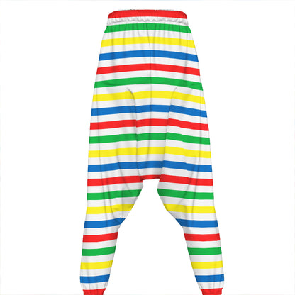 Colorful Striped Pattern Print Hammer Pants