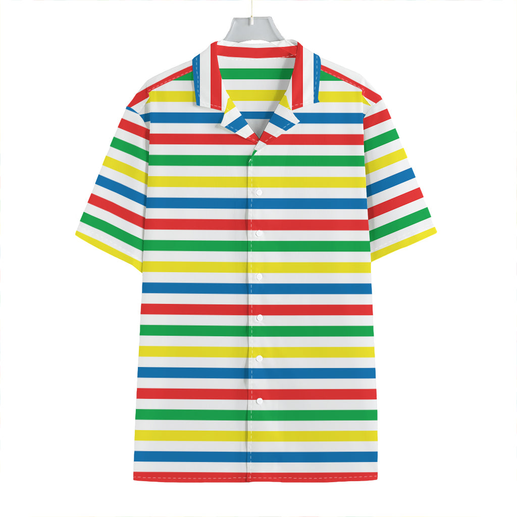 Colorful Striped Pattern Print Hawaiian Shirt