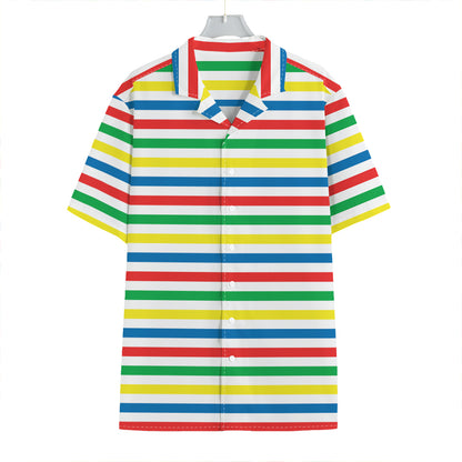 Colorful Striped Pattern Print Hawaiian Shirt
