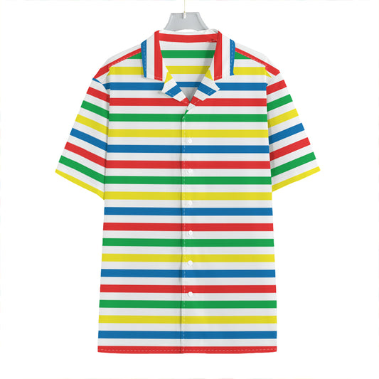 Colorful Striped Pattern Print Hawaiian Shirt