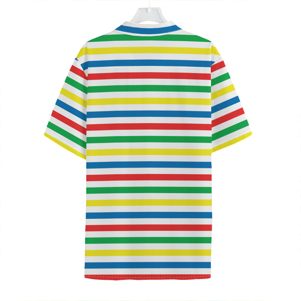 Colorful Striped Pattern Print Hawaiian Shirt