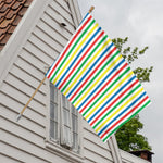 Colorful Striped Pattern Print House Flag