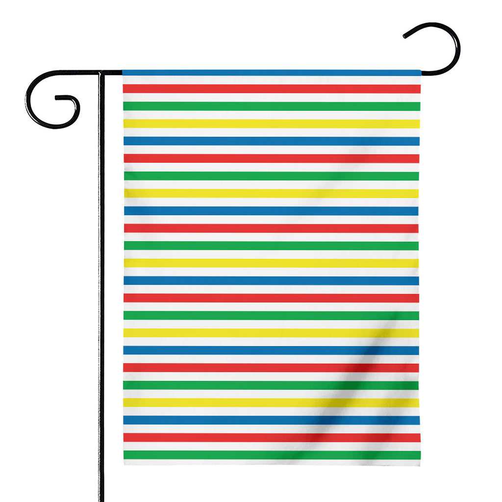 Colorful Striped Pattern Print House Flag