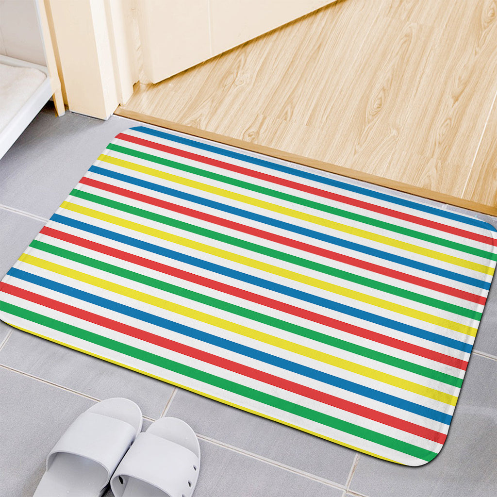 Colorful Striped Pattern Print Indoor Door Mat
