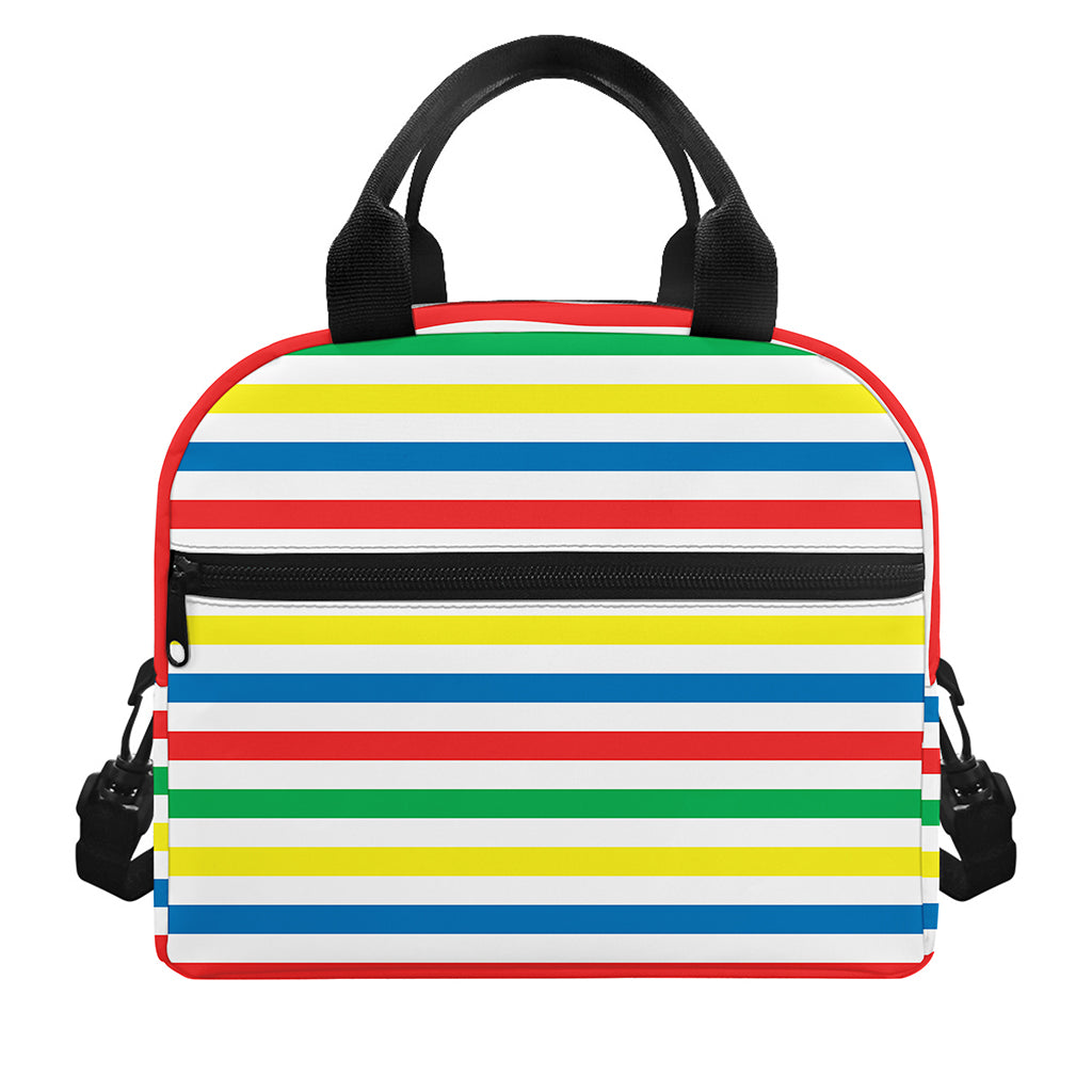 Colorful Striped Pattern Print Insulated Lunch Bag