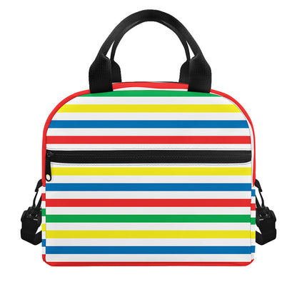 Colorful Striped Pattern Print Insulated Lunch Bag