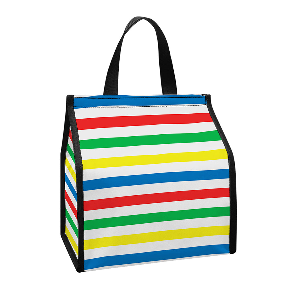 Colorful Striped Pattern Print Insulated Lunch Tote