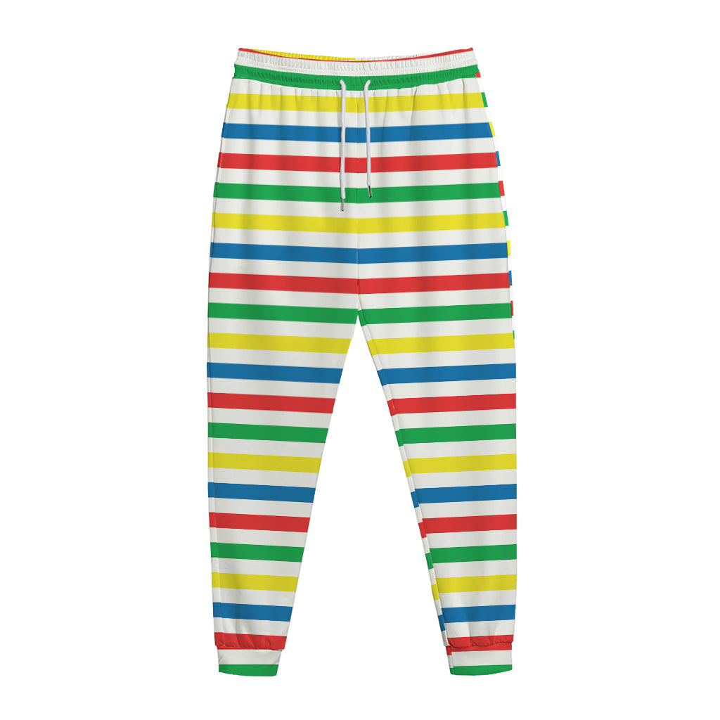 Colorful Striped Pattern Print Jogger Pants