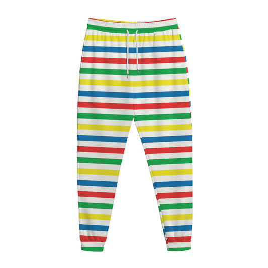 Colorful Striped Pattern Print Jogger Pants