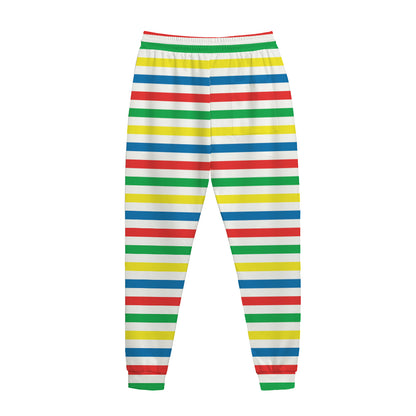 Colorful Striped Pattern Print Jogger Pants