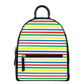 Colorful Striped Pattern Print Leather Backpack