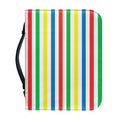 Colorful Striped Pattern Print Leather Bible Cover
