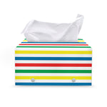 Colorful Striped Pattern Print Leather Tissue Box Cover