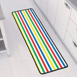Colorful Striped Pattern Print Long Kitchen Mat