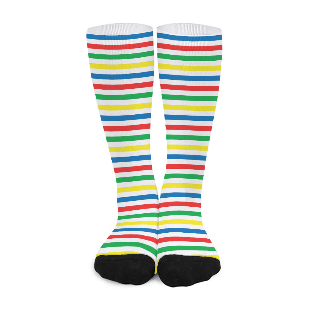 Colorful Striped Pattern Print Long Socks