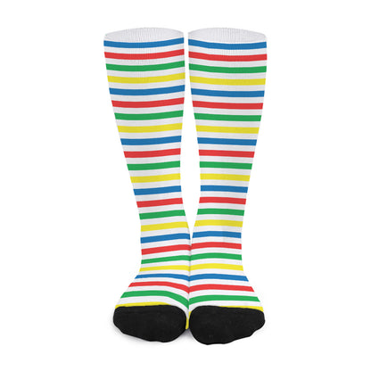 Colorful Striped Pattern Print Long Socks